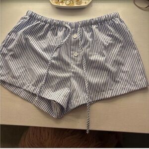 Blue Striped Women's Shorts